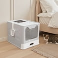 thumbnail image 4 of Enclosed Stainless Steel Cat Litter Box with Lid, Extra Large XL Metal Litter Pan for Big Cats, High Walls, Non-Sticky, Anti-Leakage, Easy Clean, Includes Litter Scoop, 4 of 12