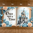 thumbnail image 4 of Decorative Design Fairy Tale Banner Floral Elements Castle Illustration Photobook Fantasy Theme for Storytelling Events Wedding Indoor Decoration, 4 of 6