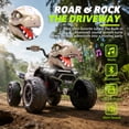 thumbnail image 4 of 12V Dinosaur Kids Ride On Car, 2 Seater Power Ride On Toy for Kids with Remote Control, Bluetooth, USB, 4 Wheel Suspension, Dinosaur Electric Toy Car for Boys and Girls Ages 3-8, Khaki, 4 of 8