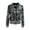 Black With White Stripe, variant on Fashion Womens Sequin Jacket Long Sleeve Front Zip with Ribbed Cuffs Outerwear Tops