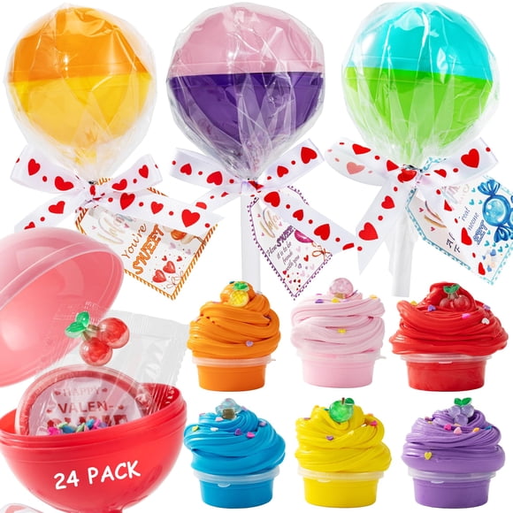 Kit de limo AYGXU para niños con 24 tarjetas y limo en forma de piruleta