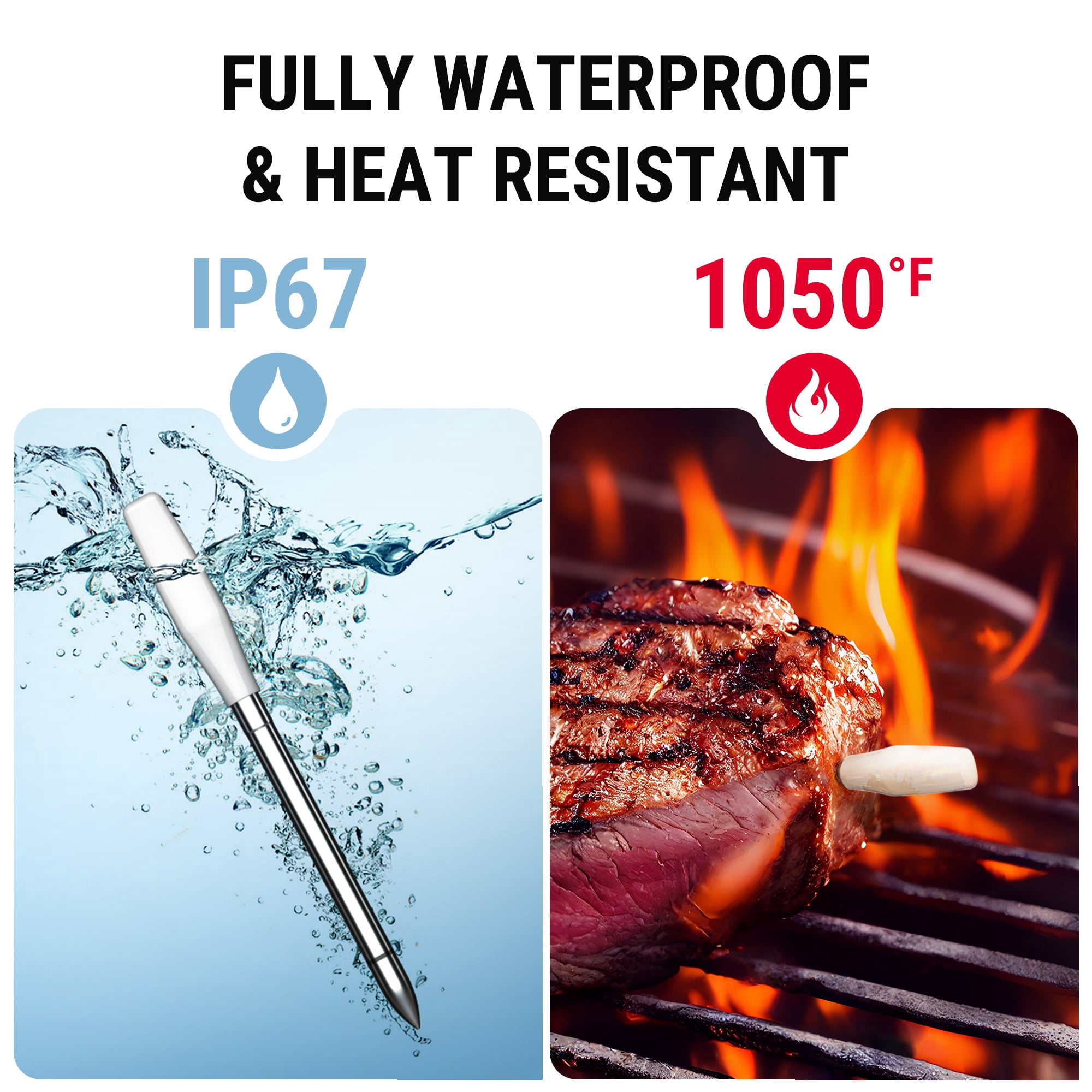 [Add-On Only] TempSpike Pro Wireless Meat Thermometer Meat Probe with Accurate Temperature Sensor - White