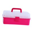 thumbnail image 2 of Organizador multiusos, contenedor con cerradura, contenedor de almacenamiento con asa, caja de almacenamiento para arte y artesanía, estuche para Kits Rosa, 2 of 10