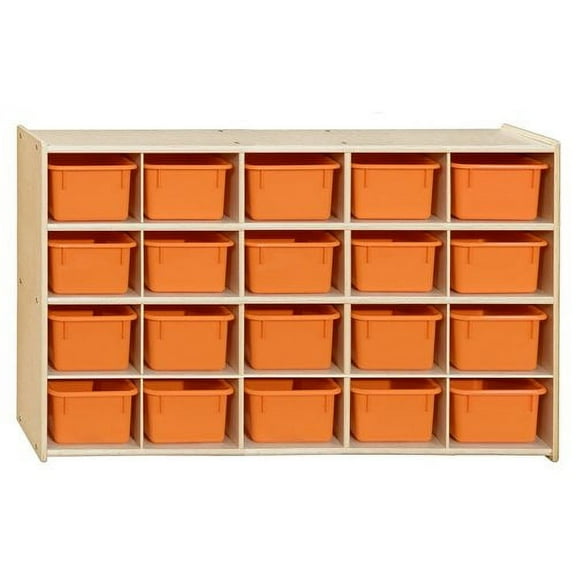 WOOD DESIGNS 20 Tray Storage with Orange Trays