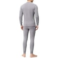 thumbnail image 5 of Men's Winter Thermal Base Layer Set, Golden Fleece Round Neck Long Sleeve Quick-Dry Top and Pants, Warm Sportswear For Fitness and Outdoor,Light Gray,3XL, 5 of 5