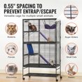 thumbnail image 3 of KFFKFF 64.6" Metal Small Animal Cage 4-Tier Rolling Ferret Cage with Tray 3 Ramps, 3 of 9