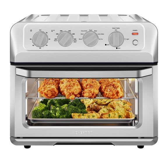 Chefman Air Fryer Toaster Oven Combo, 7-in-1 Countertop Convection, 20 Qt Capacity - Stainless Steel, New