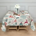 thumbnail image 3 of Multicolor Christmas Deer Pattern Square Tablecloth,Waterproof Square Table Cover,Wipeable Spillproof Washable Table Cover for Home Kitchen Party Decor 42"X42"(107x107cm), 3 of 6
