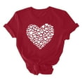 thumbnail image 5 of Jalioing Heart Print T Shirt for Women Trendy Tees Tops Short Sleeve Crew Neck Loose Fashion Shirts, 5 of 6