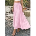 thumbnail image 4 of PRETTYGARDEN Long Skirts for Women Summer Vacation Outfits Spring Chiffon Elastic Waist Flowy A-Line Pleated Midi Skirt, 4 of 10