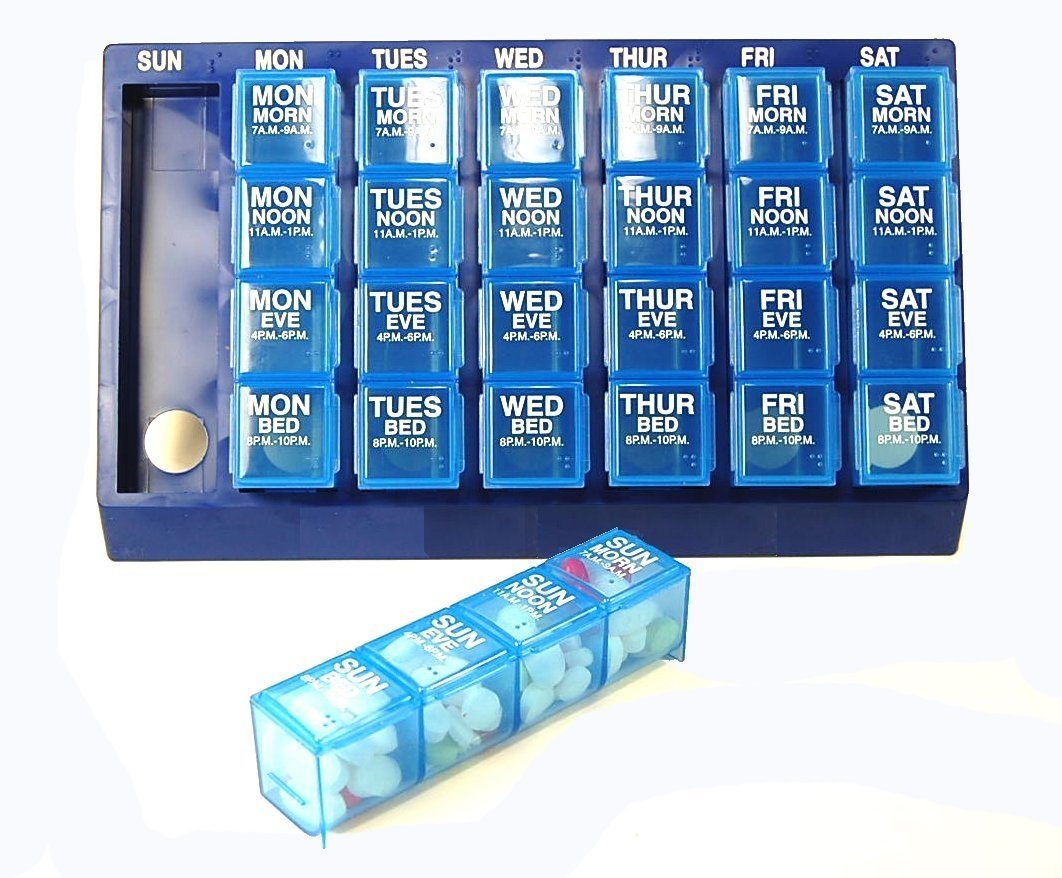 Ezy Dose One-Day-At-A Time Pill Planner & Vitamin Organizer,  Large, 1Ct