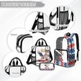 thumbnail image 3 of ZUXONGSY American Flag Eagle Print Clear Backpack Set, 3PCS 250th 4th of July Transparent See Through Backpack with Lunch Box Pencil Pouch, Clear Bookbag for College High School Students, 3 of 5
