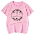 thumbnail image 5 of KPOPLK Girls Striped Short Sleeve T Shirts Kids Summer Oversized Tops Casual Crewneck Tees 5-14 Years Size 11-12 Years,Pink, 5 of 5