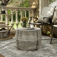 thumbnail image 3 of Muse & Lounge Co. Meja Wicker / Rattan Round Outdoor Coffee Table in Gray, 3 of 4