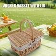 thumbnail image 3 of Cesta de Picnic de Mimbre Con Revestimiento, de Tapa de Revestimiento extraíbles Cesta de Cosecha de Jardín Multifunción, Canasta de Picnic Vintage de Campo para Flores Frutas, 3 of 7