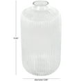 thumbnail image 3 of DecMode 11" Ribbed Glass Vase, 3 of 13