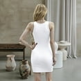 thumbnail image 6 of Vichvvy Women's Summer Ribbed Tank Dress Scoop Neck Slim Fit Sleeveless Bodycon Mini Dresses, 6 of 7