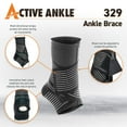 thumbnail image 4 of Active Ankle 329 Brace, Compression Sleeve with Straps, Protection & Sprain Support, Black, Large, 4 of 7