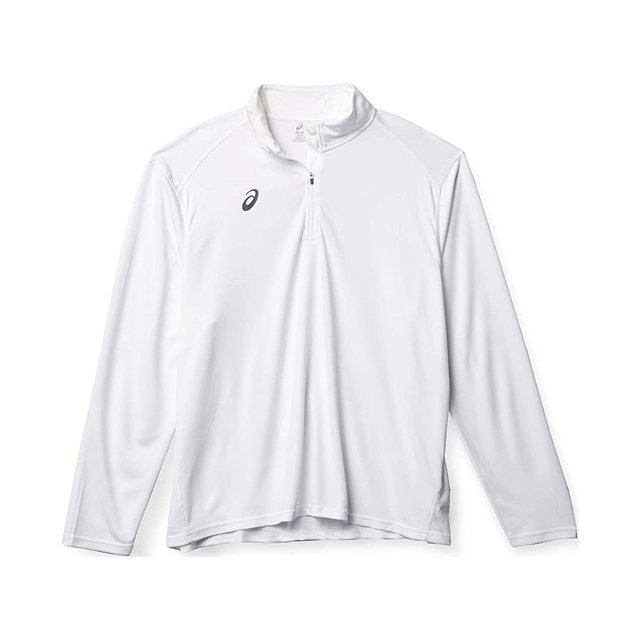 ASICS Mens Solid Henley Shirt white XL
