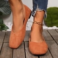 thumbnail image 6 of Fengqque Women's Loafer Flats Square Toe office Work Shoes Penny Loafer Slip On Walking Driving Shoes Orange 6.5(38), 6 of 9