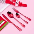 thumbnail image 3 of Jiyike 2 Sets Stainless Steel Tableware Spoon Fork Cutter Set Home Tableware (Red), 3 of 6