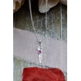 thumbnail image 3 of 925 Sterling Silver Soulmate Necklace, Gift for Her, Large Pendant, Ruby Cubic Zirconia Stone, 3 of 4