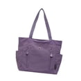 thumbnail image 4 of Bolso tote de lona, ​​bolso de fin de semana moderno, bolso cruzado para ir de compras, bolso de viaje para mujer. Violeta, 4 of 7