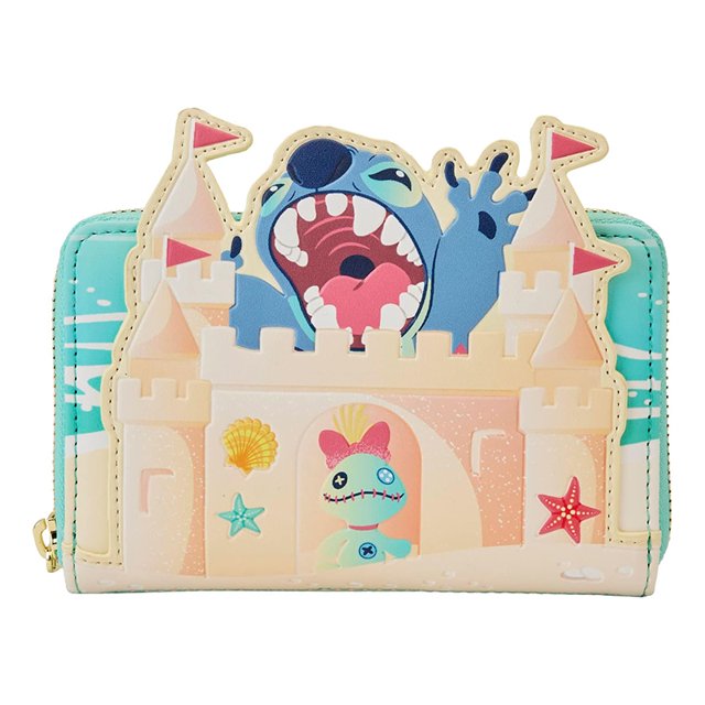 Bolso de hombro con doble correa para mujer, diseño de Disney Loungefly Stitch Luau Cosplay, mochila sorpresa de playa con diseño de castillo de arena, regalo para niña