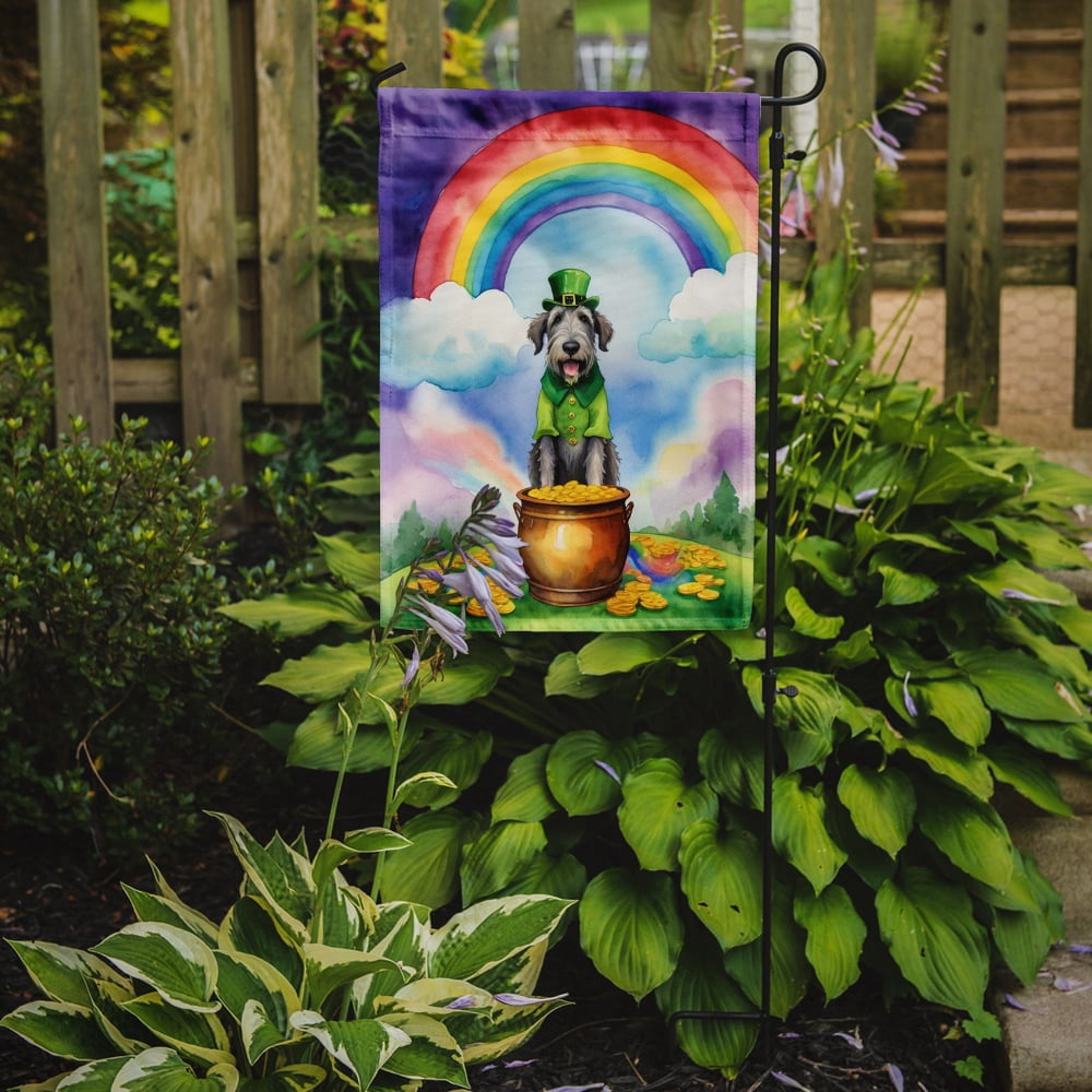 Irish Wolfhound St Patrick's Day Garden Flag 11.25 in x 15.5 in