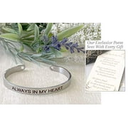 Memorial Cuff Bracelet Sympathy Gift Send to Grieving for Loss of Loved One Express Condolences and Say Sorry For Your Loss When Someone Passes Away