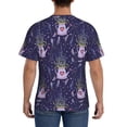 thumbnail image 3 of Bixox Men's Lavender Flowers Printed Short Sleeve Skinny Athletic T-Shirt, 3 of 6