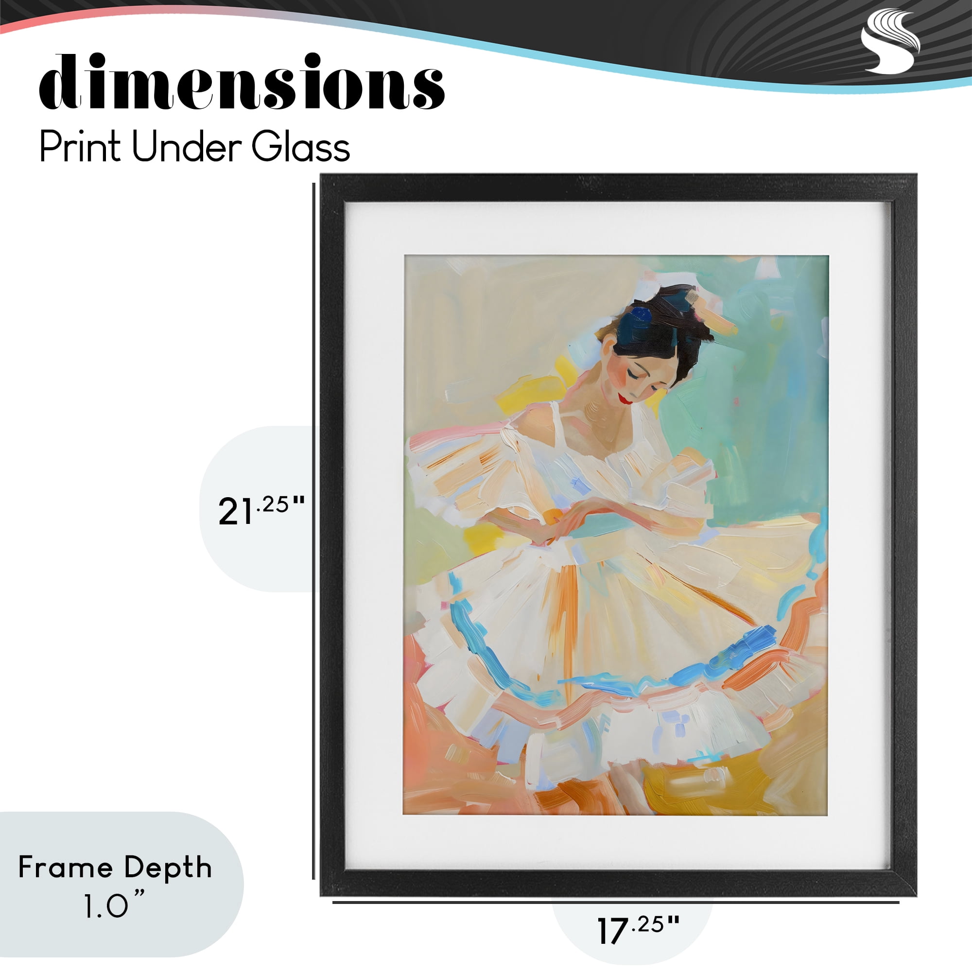 Stupell Industries Dancer with Flowing Dress Black Framed Print Under Glass, design by The Prints Vibe