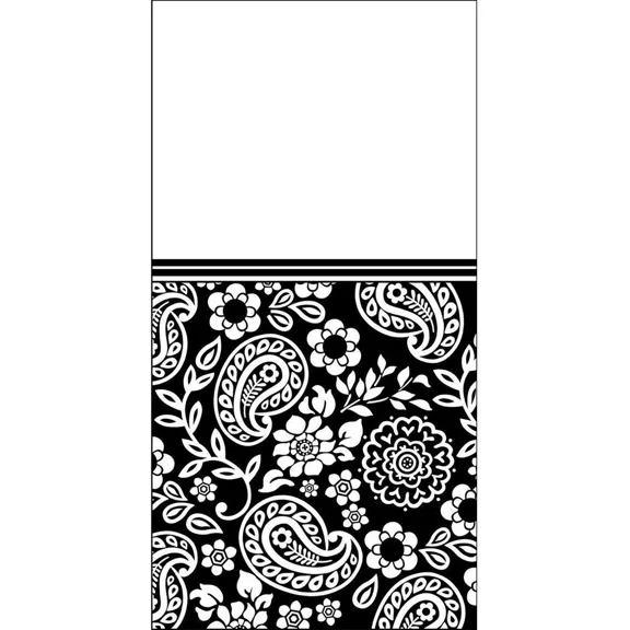 PURELY- Black White Paisley Modern Floral Wedding Garden Party Decoration Tablecover