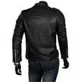 thumbnail image 3 of Men Leather Jacket Slim Fit Motorcycle Jacket Zipper Casual Coat Spring Autumn Winter, 3 of 7
