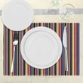 thumbnail image 3 of Ambesonne Retro Place Mats Set of 4, Vintage Geometric Stipes, Standard Size, Multicolor, 3 of 6