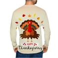 thumbnail image 5 of Odeerbi Thanksgiving Shirts For Men 2025 Casual Round Neck Pullover 3D Printed Realistic Print T-Shirt Khaki, 5 of 5