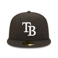 thumbnail image 2 of Men's New Era Black Tampa Bay Rays Team Logo 59FIFTY Fitted Hat, 2 of 5