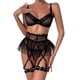 thumbnail image 1 of Gibobby Sujetador De Encaje Para Mujer Lencería Erótica Sexy para Mujer, Mono de Piel Sexy y Casual, Baby Doll Mujer Sexy con Correa de Piel(Negro, G), 1 of 5
