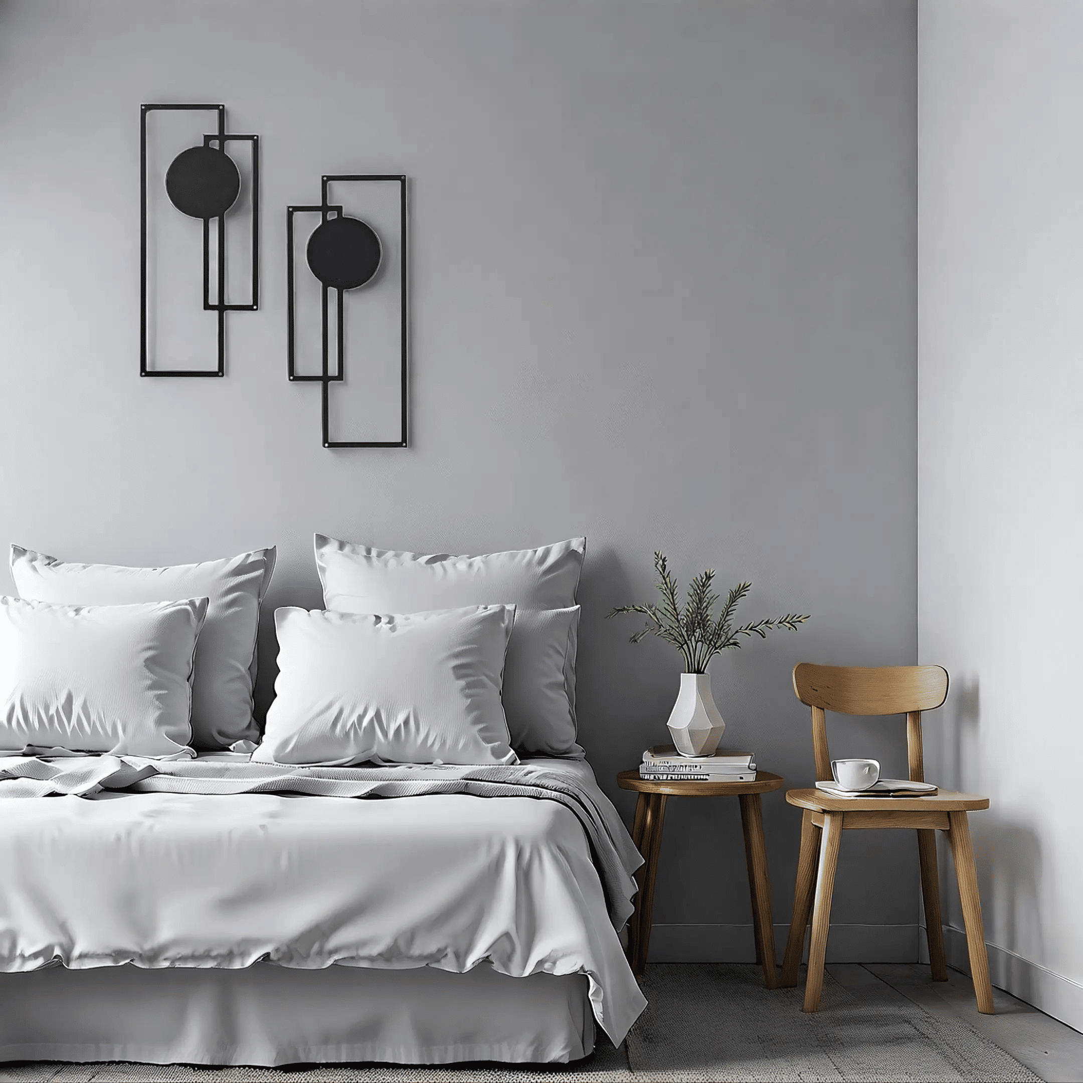 2-Piece Abstract Iron Wall Art Set Minimalist Black Gothic Decor for Living Room Bedroom Office