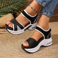 thumbnail image 4 of Rokment Women's Height Increasing Comfortable Walking Sandals 2026 Stylish Athletic Open Toe Ankle Strap Platform Non Slip Work Wedge Heels Chunky Summer Nursing Shoes Black Size 6.5, 4 of 7