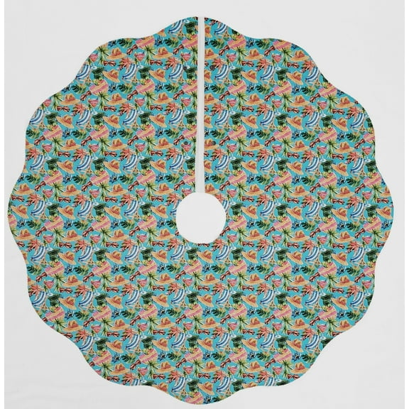 Beach Seaside Christmas Tree Skirt By Penny's Needful Things (Tropical) (Scalloped)