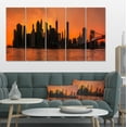 thumbnail image 1 of Silhouettes de Manhattan Panorama - Impression sur Toile Extra Grand, 1 of 3