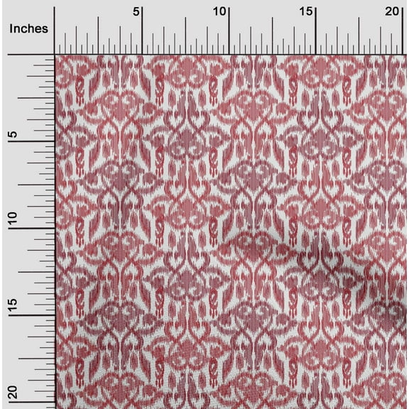 oneOone Organic Cotton Poplin Twill Fabric Swirl & Paisley Ikat Printed Fabric 1 Yard 42 Inch Wide