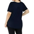 thumbnail image 2 of UPAIRC Womens Short Sleeve Blouse Pleated T-Shirts Swing Tops Plus Size Navy Blue XL, 2 of 2