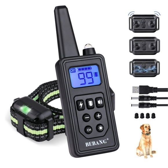 BEBANG Dog Training Collars, Dog Shock Collar with Remote 880yards, 3 Modes Waterproof, LED Light, Perfect for  Small Medium Large Dogs