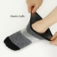 thumbnail image 3 of MONFOOT Women's and Men's 8-Pairs No Show Non-slip Cotton Black Grey Pattern Socks, 3 of 5