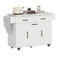 thumbnail image 5 of Mobile Kitchen Island Unit | Drop leaf countertop, 9 - gallon trash can capacity | Sturdy P2 grade particleboard structure | Solves the problem of odor leakage in the kitchen, 5 of 6