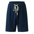 thumbnail image 6 of Sngxgn Mens Outdoor Casual Elastic Waist Lightweight Fishing Hiking Shorts(Blue,L), 6 of 8