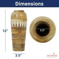 thumbnail image 6 of Mela Artisan Wood Vases for Decor, Mango Wood Large Vase, Handmade, Natural Whitewash, 12" x 3.5" x 2.5", 6 of 7