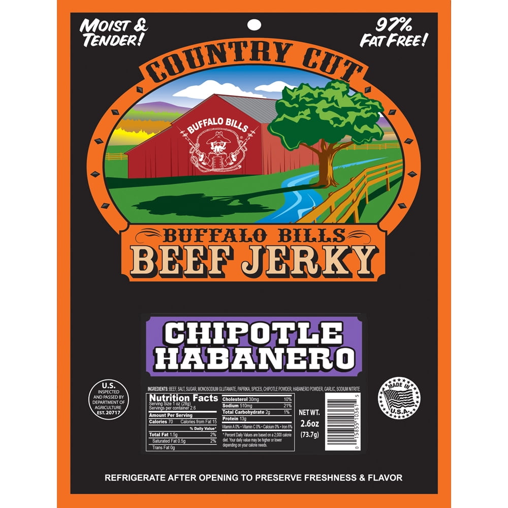 Buffalo Bills 3-Piece Hot & Spicy Country Cut Beef Jerky Sampler (3 assorted 2.6oz jerky packs)